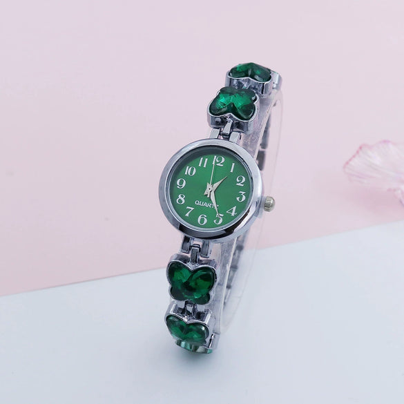 Leisure Butterfly Bracelet Women's Round Digital Quartz Watch Alloy Material