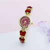 Leisure Butterfly Bracelet Women's Round Digital Quartz Watch Alloy Material