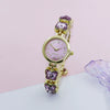 Leisure Butterfly Bracelet Women's Round Digital Quartz Watch Alloy Material