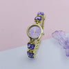 Leisure Butterfly Bracelet Women's Round Digital Quartz Watch Alloy Material