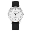 Leisure Couple Watch Alloy Case Imitation Leather Strap Stainless Steel Clasp Round Dial