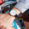 Leisure Couple Watch Alloy Case Imitation Leather Strap Stainless Steel Clasp Round Dial