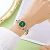 Leisure Diamondencrusted Alloy Case Imitation Leather Strap Round Dial Women's Bracelet Watch