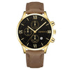 Leisure Fashion Calendar Roman Pattern Alloy Case Imitation Leather Strap Men's Watch