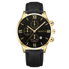 Leisure Fashion Calendar Roman Pattern Alloy Case Imitation Leather Strap Men's Watch