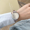 Leisure Fashion Round Alloy Case Female Watch With Cute Cat Pattern