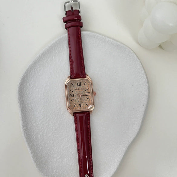 Leisure Female Student Watch With Alloy Case And Ordinary Glass Mirror Square Dial