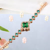Leisure Fourleaf Clover Alloy Bracelet Quartz Watch For Women With Rhombus Dial