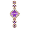 Leisure Fourleaf Clover Alloy Bracelet Quartz Watch For Women With Rhombus Dial