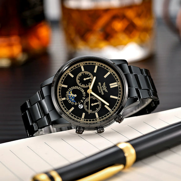 Leisure Hightech Alloy Band Quartz Watch With Round Dial For Men