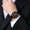 Leisure Hightech Alloy Band Quartz Watch With Round Dial For Men