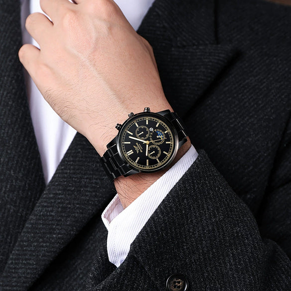 Leisure Hightech Alloy Band Quartz Watch With Round Dial For Men