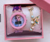 Leisure Luminous Unicorn Alloy And Silicone Electronic Watch With Stainless Steel Clasp And Round Dial