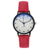 Leisure Luminous Waterproof Quartz Watch For Women Alloy Case Imitation Leather Strap Round Dial