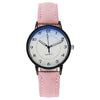 Leisure Luminous Waterproof Quartz Watch For Women Alloy Case Imitation Leather Strap Round Dial