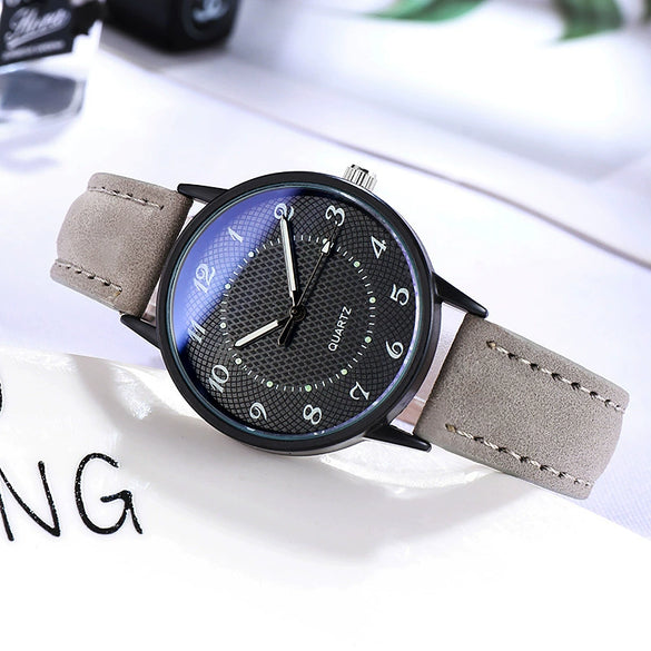 Leisure Luminous Waterproof Quartz Watch For Women Alloy Case Imitation Leather Strap Round Dial
