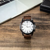 Leisure Men's Alloy Case Stainless Steel Clasp Pu Strap Round Dial Gift Watch And Wallet Set