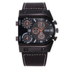 Leisure Outdoor Sport Quartz Watch With Alloy Case Stainless Steel Clasp Imitation Leather Band And Round Dial