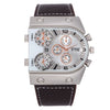Leisure Outdoor Sport Quartz Watch With Alloy Case Stainless Steel Clasp Imitation Leather Band And Round Dial