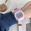 Leisure Plastic And Silicone Square Couple Electronic Watch Multifunctional Luminous Digital