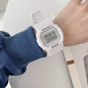 Leisure Plastic And Silicone Square Couple Electronic Watch Multifunctional Luminous Digital