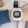 Leisure Plastic And Silicone Square Couple Electronic Watch Multifunctional Luminous Digital