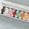 Leisure Plastic And Stainless Steel Imitation Leather Belt Wrist Watch Round Dial Dopamine Color For Female