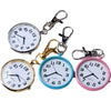 Leisure Plastic Pocket Keychain Watch With Round Dial And Spiral Crown For Students And Nurses