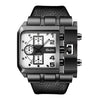 Leisure Quartz Men's Watch Stainless Steel Rectangle Dial Pin Buckle