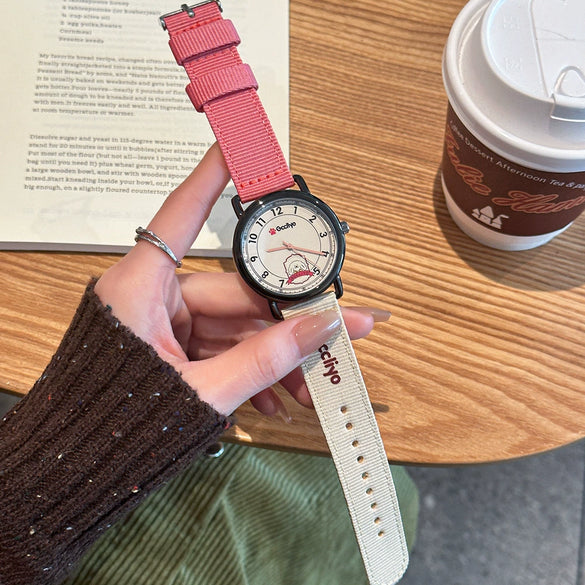 Leisure Quartz Watch Alloy Material Round Dial Cartoon Puppy Style