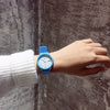 Leisure Quartz Watch For Female Middle School Students Alloy Case Silicone Strap Stainless Steel Clasp Round Dial Ordinary Glass Mirror