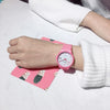 Leisure Quartz Watch For Female Middle School Students Alloy Case Silicone Strap Stainless Steel Clasp Round Dial Ordinary Glass Mirror