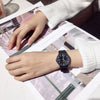 Leisure Quartz Watch For Female Middle School Students Alloy Case Silicone Strap Stainless Steel Clasp Round Dial Ordinary Glass Mirror