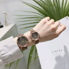 Leisure Retro Allmatch Couple Watch Alloy Case Imitation Leather Strap Stainless Steel Clasp Round Dial Ordinary Glass Mirror