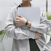 Leisure Retro Allmatch Couple Watch Alloy Case Imitation Leather Strap Stainless Steel Clasp Round Dial Ordinary Glass Mirror