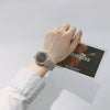 Leisure Retro Allmatch Couple Watch Alloy Case Imitation Leather Strap Stainless Steel Clasp Round Dial Ordinary Glass Mirror