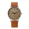 Leisure Retro Couple Quartz Watch Alloy Case Imitation Leather Strap Stainless Steel Clasp Round Dial