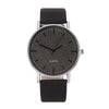Leisure Retro Couple Quartz Watch Alloy Case Imitation Leather Strap Stainless Steel Clasp Round Dial