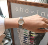 Leisure Retro Round Quartz Women's Watch With Alloy Case Imitation Leather Strap And Stainless Steel Clasp