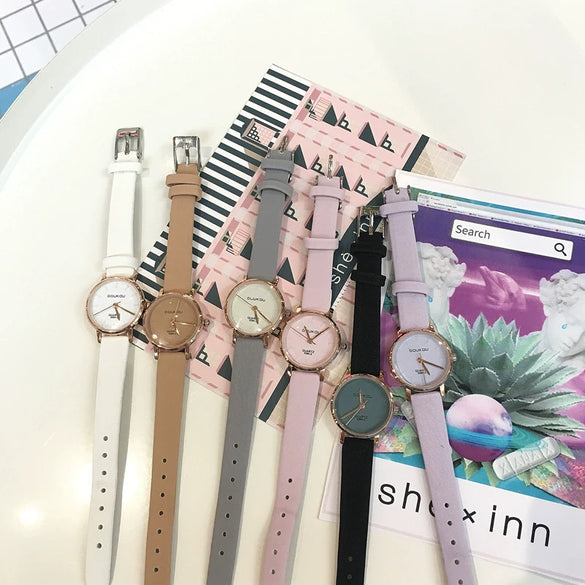 Leisure Retro Round Quartz Women's Watch With Alloy Case Imitation Leather Strap And Stainless Steel Clasp