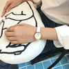 Leisure Retro Round Quartz Women's Watch With Alloy Case Imitation Leather Strap And Stainless Steel Clasp