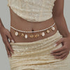 Leisure Shell Imitation Pearl Starfish Conch Pendant Waist Body Chain With Iron Chain Alloy