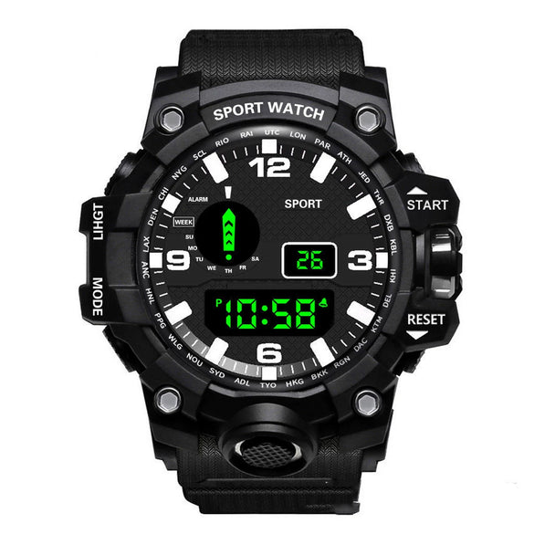 Leisure Sports Electronic Watch Alloy Case And Strap Round Dial Ordinary Glass Mirror