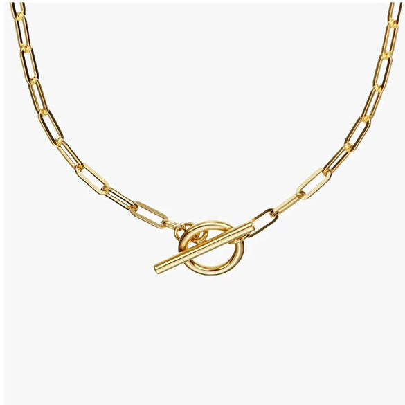 Leisure Sports Rectangular Stainless Steel Vacuum Gold Plated Bamboo Chain Necklace For Women