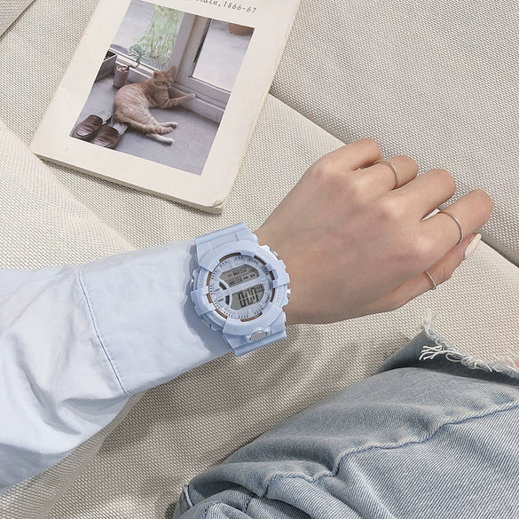 Leisure Sports Unicorn Electronic Watch Digital Display Silicone Case And Strap Plastic Mirror For General Gender