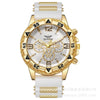 Leisure Sports Watch Alloy Case Plastic Strap Round Dial