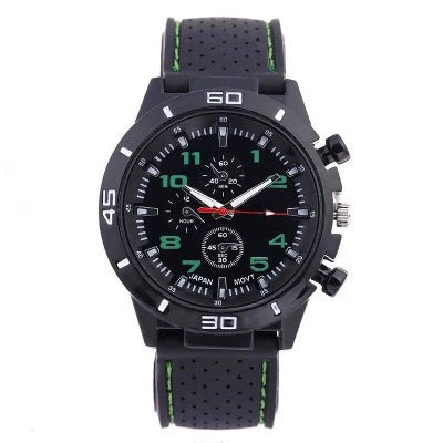 Leisure Sports Watch Silicone Plastic Ordinary Glass Mirror Pin Buckle Round Dial