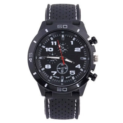 Leisure Sports Watch Silicone Plastic Ordinary Glass Mirror Pin Buckle Round Dial