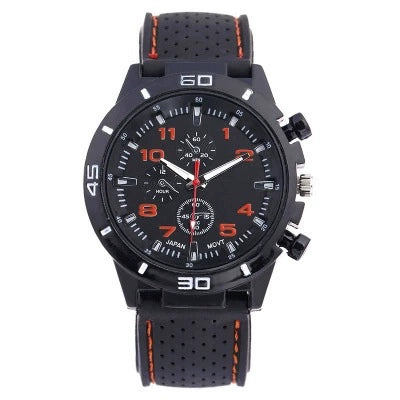 Leisure Sports Watch Silicone Plastic Ordinary Glass Mirror Pin Buckle Round Dial