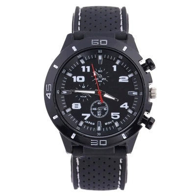 Leisure Sports Watch Silicone Plastic Ordinary Glass Mirror Pin Buckle Round Dial